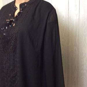 Liz & Me Tops - Gorgeous Black Sequin Blouse PLUS SIZE Liz & Me Tops - Gorgeous Black Sequin Blouse PLUS SIZE